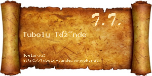 Tuboly Tünde névjegykártya